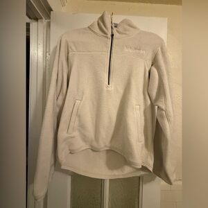 White Half-Zip Fleece Pullover Lululemon beige
